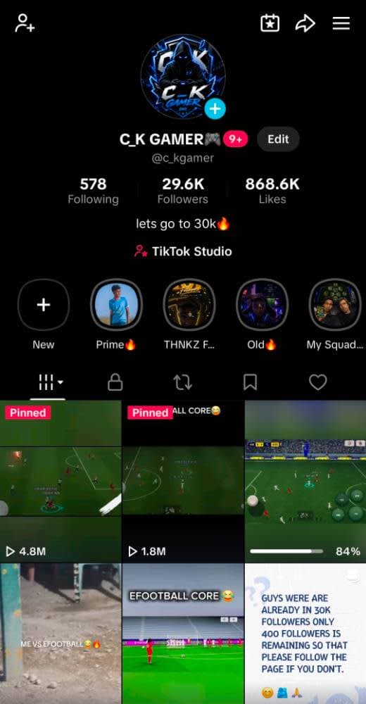 29.6k followers TikTok account for sale