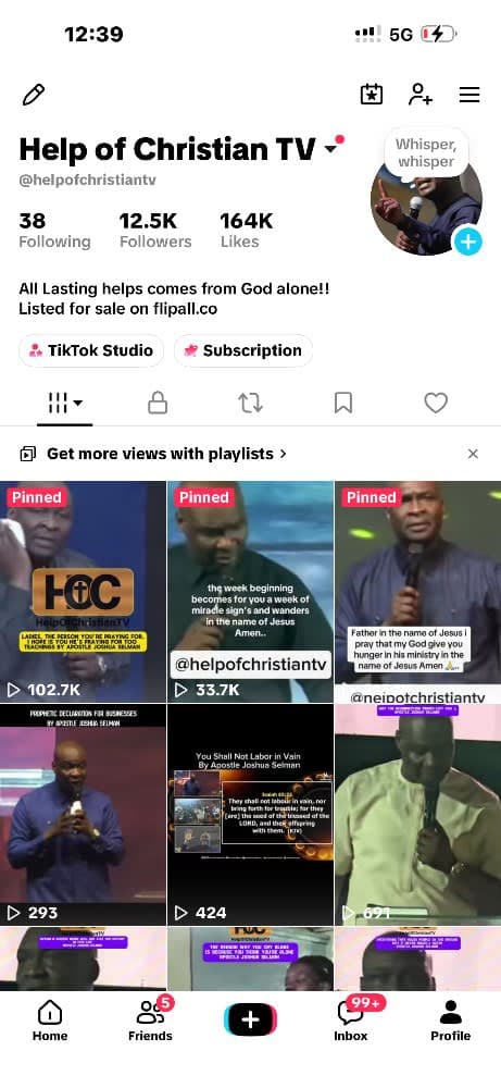 TikTok UK account
