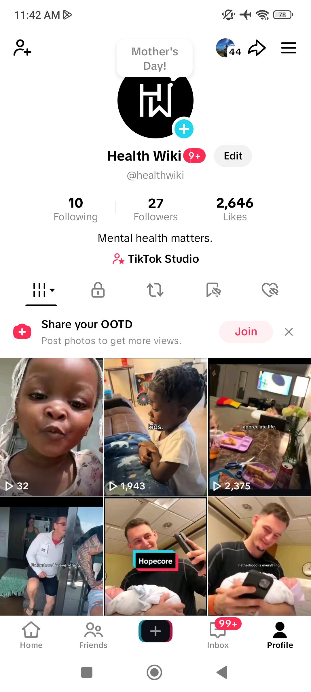 Hope core USA active Tiktok account