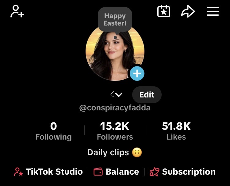 Tiktok Account 15k followers with creator rewards programme