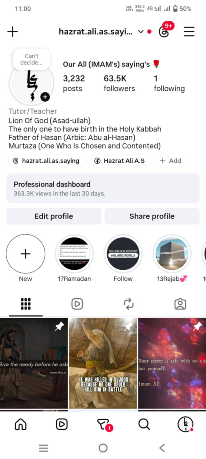 Instagram acount for sale