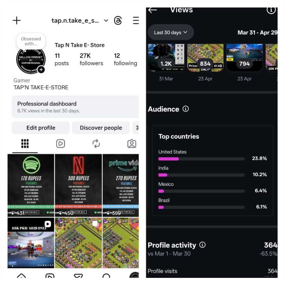instagram account